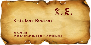 Kriston Rodion névjegykártya